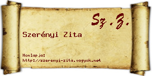 Szerényi Zita névjegykártya