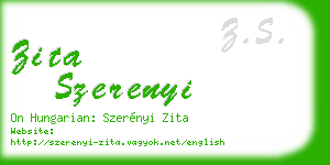 zita szerenyi business card