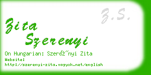 zita szerenyi business card